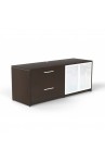 Combo lateral file with partial glass doors | 2