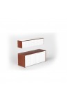 Wall Mounted Hutch and Double credenza with Glass Doors Combo