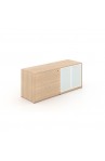 Combo lateral file with partial glass doors