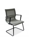 OfficeSource Franklin Collection Silver or Black Mesh Guest Chair with Black Frame | 2