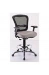  OfficeSource Spice Collection Mesh Back Task Stool with Black Upholstered Seat, Footring and Titanium Steel Base | 2