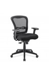 OfficeSource Spice Collection Mid Back Chair, Mesh Back, Black Upholstered Seat with Black Frame