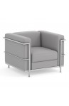 Madison Collection Club Chair with Chrome Exposed Frame - Black or Gray | 2