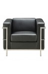 Madison Collection Club Chair with Chrome Exposed Frame - Black or Gray