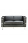Madison Collection Loveseat with Chrome Exposed Frame - Black or Gray 
