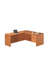 L Shape Desk w/ Hanging Box File Pedestal Suite PL121