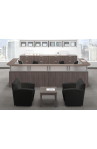 12' Double Sized Reception Desk w/ Lateral Files and Wall Mounted Hutches Suite PLB301