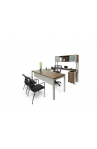 U Shaped U Leg Desk with Mobile Storage and Hutch - Suite PLT202