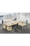 Quad Benching Station - L Shaped U Leg Work Station - Suite PLT204