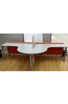 NEW 5’ x 5’ Orange Open Cubicle With 16” Stack On Safety Glass with Full 3 Drawer Pedestal | 7