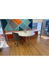 NEW 5’ x 5’ Orange Open Cubicle With 16” Stack On Safety Glass with Full 3 Drawer Pedestal | 8